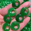 Jade verde completo verde seco 20mm princesa fivela excêntrica pingente brincos faça você mesmo acessórios de joias antigas material colar
