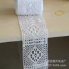 Encaje de Hilo de Algodón Cuadrado Borde Ancho Material Accesorios Tejido de Ganchillo Imitación Tela de Encaje para Borde de Empalme de Cortina Mantel