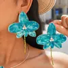 Pendientes y collar floral con incrustaciones de diamantes transfronterizos europeos y americanos, cadena de clavícula dulce exquisita vintage, joyería de lujo ligero de alta gama