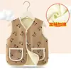 Chaleco infantil grueso con forro de forro polar, linda prenda exterior de invierno para bebés, chaleco con botones de presión, capa interior para uniforme escolar, chaleco cálido, talla grande