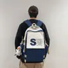 Mochila Masculina Casual Simples para Estudante Universitário e do Ensino Médio Mochila Masculina Ins Tendência Moda Versátil Mochila de Viagem Feminina