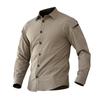 Camisa Táctica de Manga Larga para Hombre Angken Primavera y Otoño para Exteriores, Transpirable Estilo Militar Multibolsillos de Secado Rápido con Cuello, Chaqueta de Senderismo