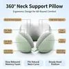 Almohada de Viaje en Forma de U Almohada para Cuello de Avión Portátil Tren de Alta Velocidad Coche Almohada Cervical en U Almohada para Espalda Set de Almacenamiento