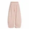 Calça casual larga de perna larga com cintura elástica e cordão, estampada com estrelas, estilo americano, marca da moda, para homens e mulheres, calça longa de casal da moda, corte solto e slim