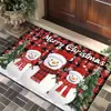 Alfombra de Navidad, felpudo para puerta de entrada, decoración de interior, envío transfronterizo, absorbente de agua, alfombrilla antideslizante de terciopelo de cristal, alfombrilla para pies