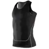 Regata masculina de verão para fitness, sem mangas, justa, de secagem rápida, respirável, com listras laterais, adequada para treinamento esportivo, corrida e uso casual