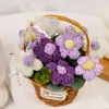 Cesta de Flores Pequena Florada Cruzada de Comércio Exterior Vaso de Flor Puff Flor de Tricô Buquê Rosa Buquê Eterno Flor Artificial Decoração de Mesa