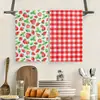 Nueva Toalla de Fresa Frutal Impresa por Ambos Lados Microfibra Toalla para Lavar Platos de Cocina Duradera Absorbente Toalla de Mano para Baño