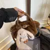 Bolso de hombro simple y elegante de felpa de lujo ligero para ir al trabajo, bolso cruzado nube nuevo de otoño 2026 con colgante de conejo para mujer