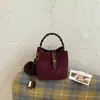 Bolso de cubo retro de moda transfronterizo para mujer, nueva colección de otoño 2026, elegante bolso de hombro color block, bolso cruzado para el día a día