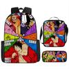 Fuente de Amazon Transfronteriza mochila de una pieza One Piece Mochila Escolar Estudiante Mochila de Luffy Bolso de Hombro Estuche para Lápices