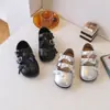 Zapatos Mary Jane de piel con lunares y lazo para niña, nueva colección otoño 2026, casuales y versátiles, zapatillas de ballet tipo princesa con suela suave