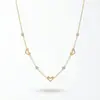 Collar Cruzado Nueva Moda Lujo Ligero Colgante de Corazón Cadena para Clavícula de Acero Inoxidable con Incrustaciones de Rhinestone en Forma de Corazón para Mujer Temperamento