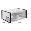 Caja de Zapatos Transparente Gruesa de Doble Marco con Agujeros Redondos y Apertura Lateral, Caja de Plástico para Guardar Zapatos de Baloncesto, Plegable y Apilable, a Prueba de Polvo, Venta al por Mayor
