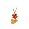2023 nova moda elegante fofo peixinho dourado calcedônia natural design de nicho leve luxo joia corrente clavicular