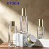 Botella Ovalada en Stock 30g 100ml Set Cosmético Botella con Bomba Dosificadora a Presión para Loción, Botella Recargable, Empaque de Botella de Vidrio para Crema