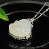 Colgante de Buda de Calcedonia Blanca Aiyu Hielo Collar de Ágata Buda Sonriente Joyería Étnica Venta al por Mayor Dropshipping S4053113