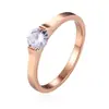 Anel Ruona novo em aço titânio cor ouro rosa moda feminina simples um diamante atmosfera anel de casal joias pequenas atacado