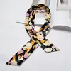 Lenço de Seda Estreito Estilo Europeu e Americano Chique Fita Estampada Lenço Veludo Fino Fashion Retrô Lenço Faixa de Cabelo Feminina Gravata Bolsa