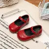 Zapatos de princesa, zapatos de piel para niñas, rojos, adecuados para primavera y otoño, estilo Mary Jane, zapatos para niños, elegantes y cómodos con suelas suaves
