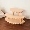 Estantería de Exhibición de Escalera de Madera Maciza Estantería de Almacenamiento de Escritorio de Madera Juguetes Hechos a Mano Cosméticos Adornos Estantería de Exhibición de Suculentas