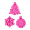 Molde de silicone líquido para decoração de bolo de açúcar flip em formato de floco de neve de árvore de Natal com furo, molde para pingente DIY