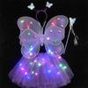 Alas de Mariposa Ángel Brillante para Niños Decoración de Espalda Juguete Varita Mágica para Niña Actuación Hada Princesa Vestido Rosa