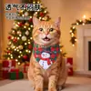 Bandana navideña para mascotas con diseños impresos para gatos y perros, babero de atar para gatos y corgis, accesorio de cuello festivo, disponible para venta al por mayor