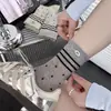 Calcetines Finos de Verano para Mujer, Calcetines Holgados de Punto Calado de Lunares hasta la Mitad de la Pantorrilla, Calcetines Largos Versátiles Estilo Miu Coreano, Calcetines de Algodón Puro para Mujer