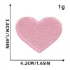 Parches de tela bordados de corazón de dibujos animados para zapatos y ropa, parches de reparación decorativos, parches de tela tejida autoadhesivos en forma de corazón