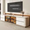 Mueble de TV de pizarra para sala de estar, uso doméstico, mueble de almacenamiento independiente, combinación integrada de mueble de TV alto de madera maciza y mesa de centro