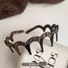 Diadema de Onda Dentada con Estampado de Leopardo de Moda para Mujer 2025 Nuevo Estilo Diadema Esponjosa Accesorio para el Cabello con Corona Alta Pinza para el Cabello Tocado
