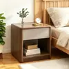 Mesita de noche moderna y minimalista para dormitorios, con un solo cajón, hecha de madera maciza, adecuada para apartamentos pequeños y hoteles