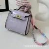Pingente Mini Bolsa Kelly Couro com Padrão de Crocodilo Bolsa Miniatura Fofa Pingente para Capa de Fone de Ouvido Apple High-End