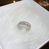 Anillo Abierto de Perla Diamante con Electrochapado de Oro Real, Anillo de Dedo Índice a la Moda, Lujo Accesible y Joyería de Mano de Alta Gama para Mujer al Mayoreo