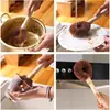 Cepillo para Ollas de Palmera de Coco con Mango de Madera, Cepillo de Madera para Cocina, Estropajo para Ollas, Cepillo para Ollas de Mango Largo, Cepillo para Limpiar Platos, Tienda de un Dólar