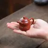 Tetera para Mascotas de Arcilla Púrpura Yixing, Tetera Pequeña para Jugar, Jarra de Piedra Estilo Antiguo, Tetera Imitación Calabaza, Juego de Té, Accesorios para Ceremonia del Té