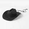 Sombrero vaquero de paja de ala ancha con correa transpirable, informal, para primavera y verano, estilo europeo y americano, para viajes al aire libre y protección solar.