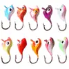 Anzol de Cabeça de Chumbo Colorido em Formato de Golfinho para Pesca Cross-Border 1.6g Micro Colorido Anzol para Pesca no Gelo Isca Macia para Peixe Anzol