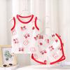 Nuevo Conjunto de Chaleco para Niños 2024 Verano Algodón Pantalones Cortos para Niñas Pijama Versión Coreana para Bebé Ropa sin Mangas para Niños