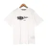 Ángeles Transfronterizos Europeos y Americanos Letra Pa en Spray Manga Corta Primavera/Verano Marca de Moda Camiseta Suelta Versátil Casual para Hombre
