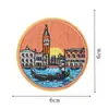 Parches de Monumentos de Ciudades del Mundo en Stock para Venta al por Mayor, Exclusivamente para Suministro Transfronterizo, Parches Bordados Termoadhesivos, Insignias Decorativas de Viaje para DIY