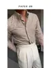 Camisa Seersucker Casual y de Moda 2024, Botones Retro de Moda, Cuello Ancho, Forro, Versátil y Elegante para el Uso Diario para Hombres