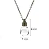 Venta al por mayor del fabricante Mini collar de botella de vidrio para desear Colgante de botella de deriva de alambre retorcido que se puede abrir Colgante de botella de cabello fetal