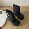 Sandálias de Dedo com Solado Grosso para Mulheres Usarem ao Ar Livre para Aumentar a Altura no Verão 2025 Novo Estilo Sandálias de Dedo Botas Western Cowboy e Sandálias de Calça