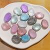 Zhen Tu Ovalo Lámina de Plata Patrón Agrietado Parche de Resina Multicolor Accesorios para Pendientes DIY Material para Zapatos Croc Funda de Teléfono