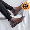Botas Martin para Hombre Primavera Estilo Británico Cuero Genuino de Alta Gama Cierre Lateral Botines de Media Caña Tobilleras Negras Punta Afilada Botas Chelsea
