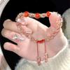 Pulsera de cristal de fresa imitación estilo nuevo 2023 diseño nicho pulsera ajustable suave versátil pulsera de temperamento versátil