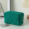 Nova Bolsa de Maquiagem Acolchoada Floral Feminina Necessaire de Viagem Portátil Bolsa de Armazenamento para Cosméticos Batom Carteira