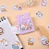 Linda Taza de Té de Dibujos Animados Gato Caja Pequeña Pegatinas Corazón de Chica de Aspecto Lindo Gato de Dibujos Animados Pegatinas Selladoras Autoadhesivas